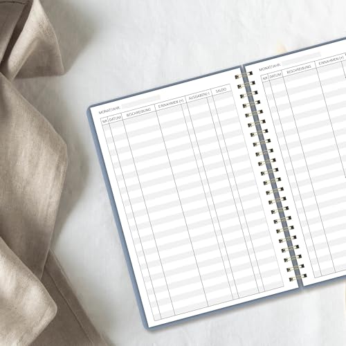 BIROYAL Kassenbuch A5-120 Seiten Haushaltsbuch, Budget Planner & Kassenbücher - Einnahmen Ausgaben Buch - Haushaltsbuch zum Eintragen - Kassenbuch Kleinunternehmer- Ausgaben Tracker Finanzplaner
