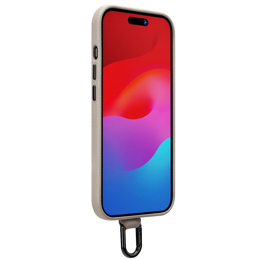 iPhone 15 Pro用 PUレザーケース [グレー]
