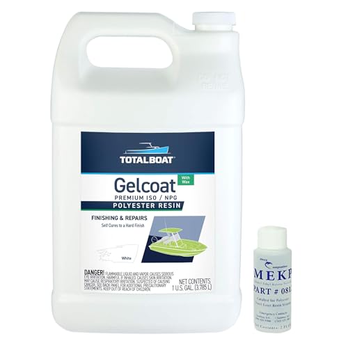 TotalBoat Marine Gelcoat for Boat Building Repair and Composite Coatings (White Gallon with Wax)