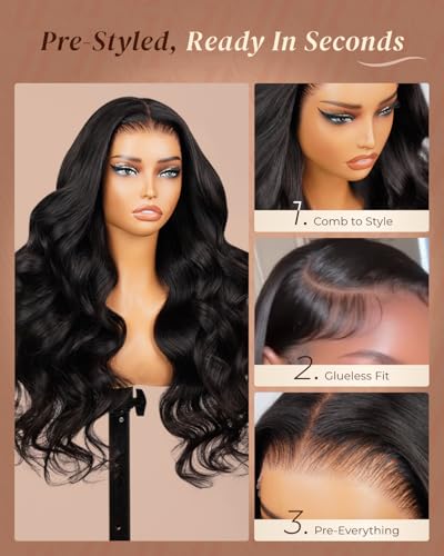 Arabella Hair 13x6 Lace Front Wigs Human Hair Body Wave HD Lace Front Wig 250% Density Ear-to-Ear Glueless Wigs Human Hair Pre Plucked Pre Bleached Pre Cut (22in, 13X6 Body Wave Wig) - Image 4