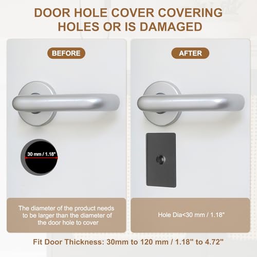Cache-trou de porte en acier inoxydable bronze premium pour rénovation