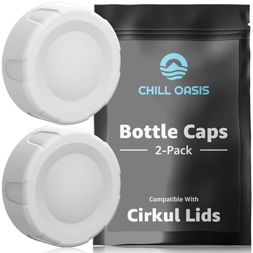 Chill Oasis Bottle Caps | Compatible With Cirkul Lids | 2-Pack | BPA Free Top Keep Dust Out Of Your Water Bottle | Leakproof Design