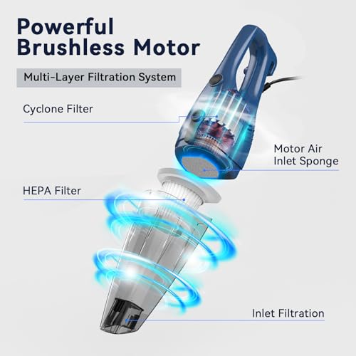 Corded Vacuum Cleaner, 12-in-1 Vacuum Cleaners for Home 15Kpa Power Suction Lightweight Stick Vacuum with Washable HEPA Filter Converts to a Handheld Vacuum for Home, Pet Hair, Carpet, Hard Floors