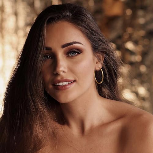 Gacimy Gold Hoop Earrings for Women 14K Real Gold Plated Hoops with 925 Sterling Silver Post3