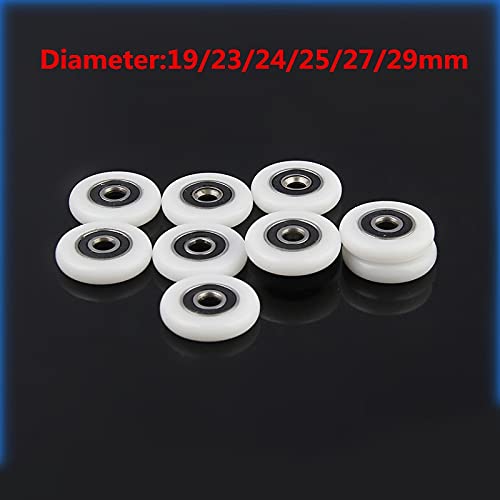 GatherTOOL 8Pcs/Set Bath Cabinet Roller Wheel Shower Room Accessories Bearing Roller Wheel 23/25/27mm Replacement Shower Door Rollers (Size : 22mm, Color : 8Pcs)