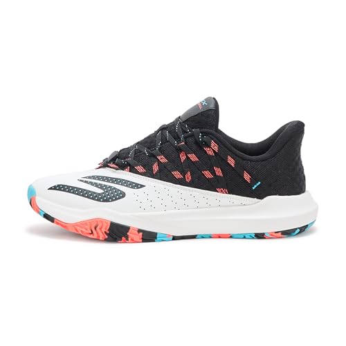Skechers Men's Viper Court Rally Pickleball Sneaker, White/Pink/Light Blue, 11