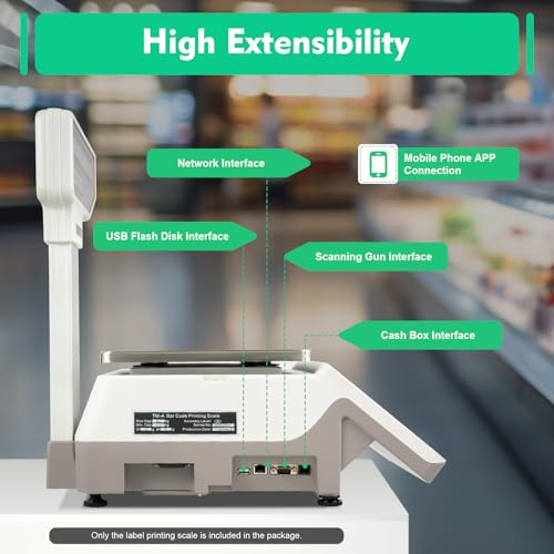 Báscula digital comercial con impresora y pantalla dual 66 lb miniatura 6