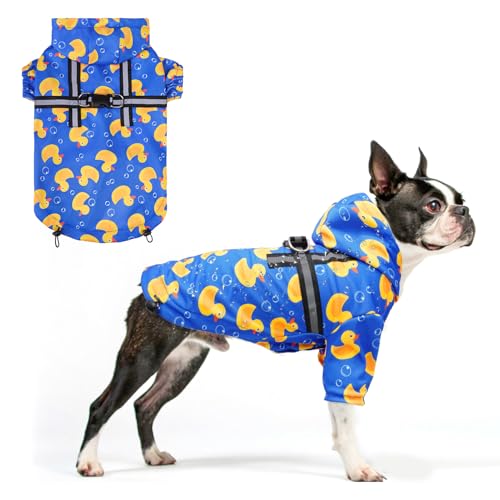 Image of BEAUTYZOO Dog Raincoats for Large Dogs, Waterproof Rain Jacket with Hood