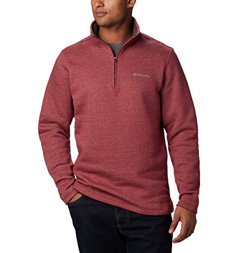 Columbia Men's Big & Tall Hart Mountain III Half Zip, red Jasper Heather, 3XT