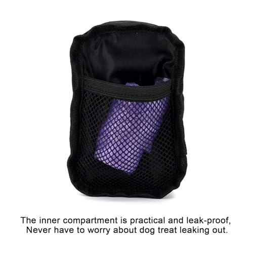 COOWONE Kleine Leckerli-Tasche mit Kotbeutel-Spender für Leine, tragbare Gehbeutel, Kotbeutelhalter, freihändige Hunde-Leckerli-Tasche (Grey)