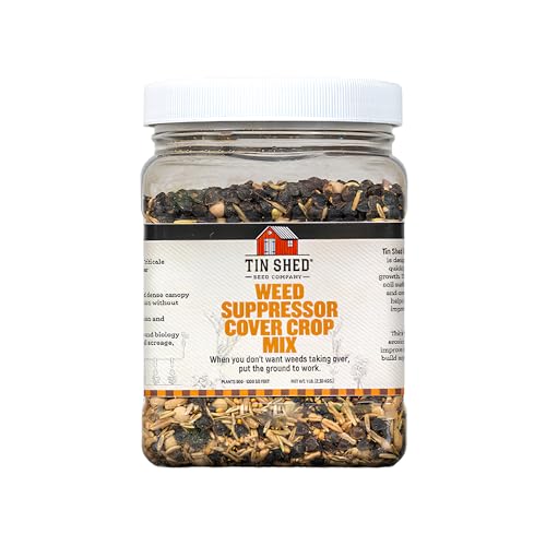 Tin Shed Cover Crop Weed Suppressor Mix Seed - Rapid Canopy Multi-Species Blend for Natural Weed Suppression & Soil Health - Buckwheat, Ryegrass, Pea & Clover Seed Mix