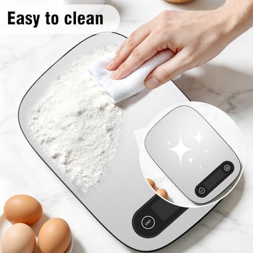 Food Scale, 11lb Kitchen Scale with 6 Units Tare Function & Backlit LCD, Precise 1g Stainless Steel Digital Scale, Hanging Design for Baking, Cooking, Healthy Eating and Meal Prep（Batteries Included） - image 7