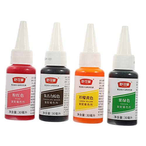 Cabilock 4 Colorante Alimentario Decoraciones De Pastel Comestible Colorante Alimentario Líquido Huevo Kit De Decoración Suministros De Decoración De Galletas Herramientas De Decoración De
