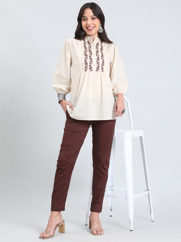 Image of GO COLORS Soft Cotton Pant Full Length for Women| Breathable, Mid Rise