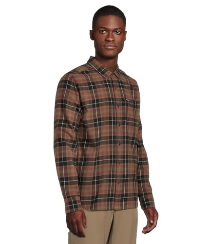 Image of Volcom Men's Caden Plaid Long Sleeve Flannel Shirt - Button-Front, Soft Brushed Cotton