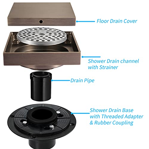 Drain de douche en laiton brossé de qualité supérieure durable
