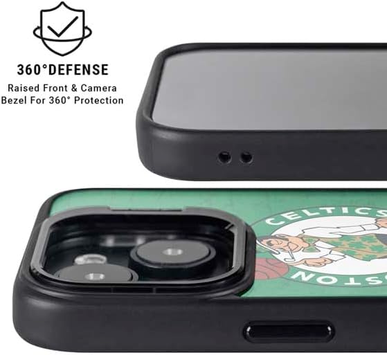 Skinit Kickstand Phone Case Compatible with iPhone 16 - Officially Licensed NBA Boston Celtics Green Primary Logo Design