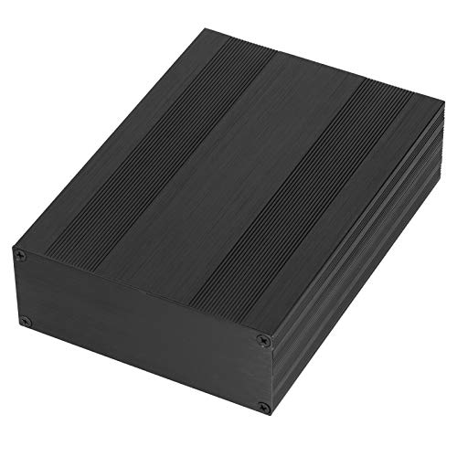 Boîtier de projet électronique en aluminium noir 54x145x200mm pour amplificateur