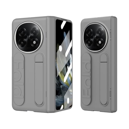 Oppo Find N5 �Ή��P�[�X�A���X�g�X�g���b�v�ƃX�^���h�t���A�X�N���[���v���e�N�^�[�ƃq���W�ی�����̃t���{�f�B�ϏՌ��ی�J�o�[�AOppo Find N5 (2025) �Ή��P�[�X(Grey)