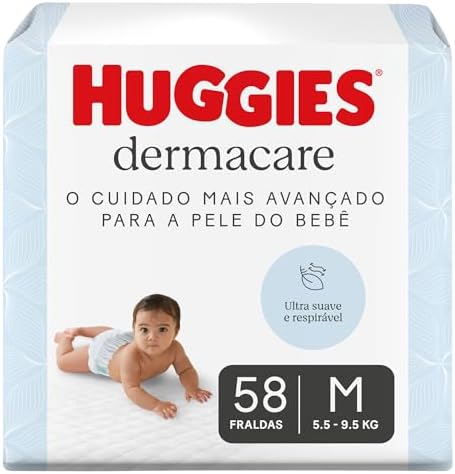 Fralda Huggies Dermacare Tamanho M - 58 Fraldas Descartáveis com ...