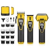 Haarschneidemaschine für Herren, 3 Stück, professionelle Haarschneidemaschine, LED, elektrische Haarschneidemaschine, schnurloses Gesichtspflege-Werkzeug, Haarschneider für Männer