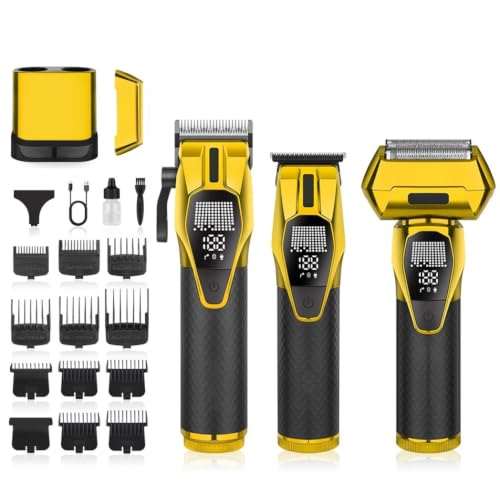 Cortapelos para hombres con pantalla LED y 3 recortadoras eléctricas inalámbricas para rostro