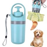 YOFDAL Pinza para recoger excrementos de perro con dispensador de bolsas | Recolector sin contacto para perros & cachorros | Limpiador de residuos para mascotas con clip para cinturón