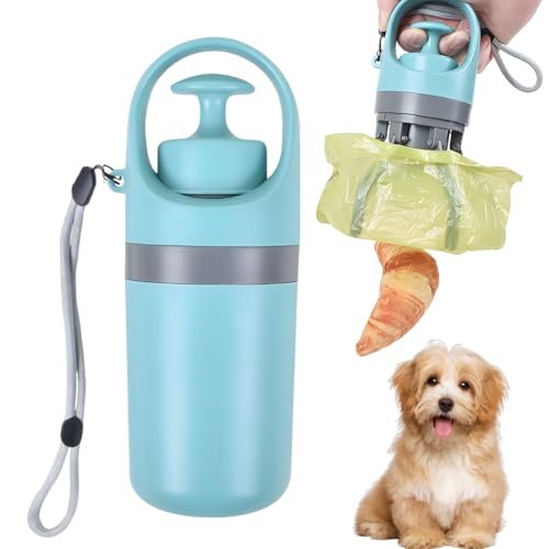 YOFDAL Pince pour ramasser les crottes de chien avec distributeur de sacs | Ramasseur de crottes sans contact pour chiens & chiots | Nettoyeur de déchets pour...