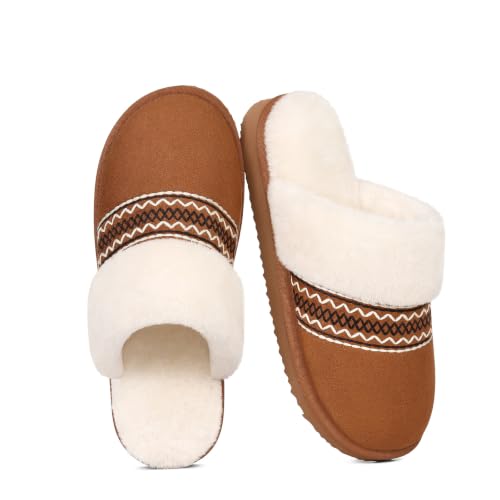 Image of Litfun Women's Fuzzy Memory Foam Slippers Fluffy Winter House Shoes Indoor and Outdoor