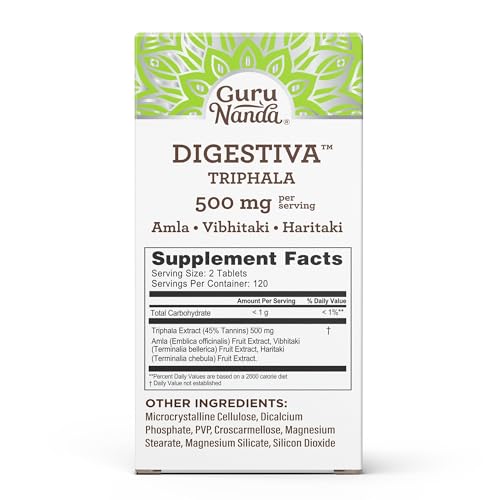 Gurunanda 34-41-240-08409-1 Digestiva Triphala (240 Tablets), Supports Digestion, Helps With Bloating & Constipation, Dietary Supplement thumb #7