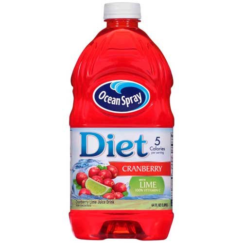 Ocean Spray Diet Cranberry with Lime Juice Drink, 64 Fluid Ounce -- 8 per case.