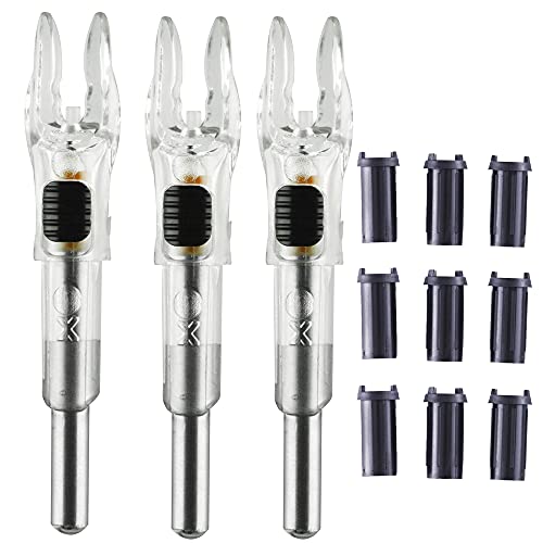 X lighted nocks with collars for arrows with .204.233.244.246 ins…