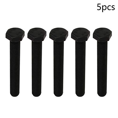 Image of M10x75mm Carbon Steel Hex Screw Bolts Metric Rustproof Fully Threaded Hex Drive Cap Bolts Screw Fastener Hardware Black 5Pcs