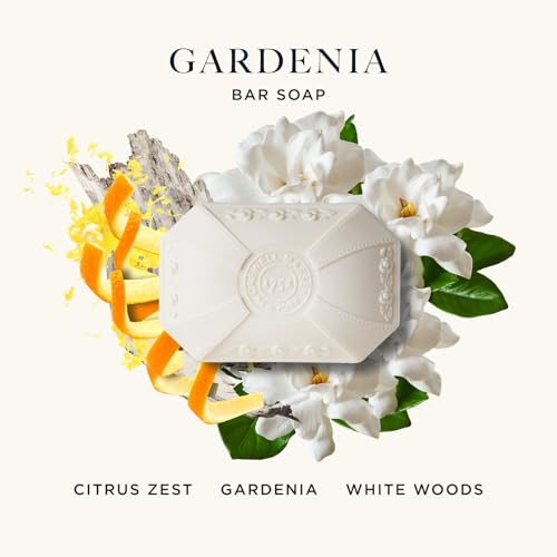 Image of Caswell-Massey Gardenia Natural Bar Soap for Women, Moisturizing Body Soap Bar for All Skin Types, Made with Essential Oils & Plant-Based Formula for Soft Skin, 3.5 oz