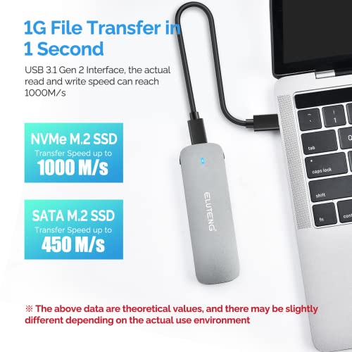 Carcasa ELUTENG para SSD M.2 NVMe y SATA USB C miniatura 4