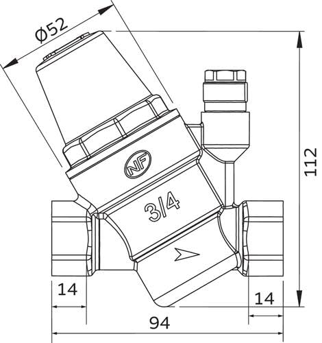 SOMATHERM FOR YOU - Riduttore di Pressione Regolabile a Membrana - Compatto e Facile da Installare - FF3/4" con Multi-Raccordi - Pressione Uscita Regolabile 1-5 Bar - Giallo