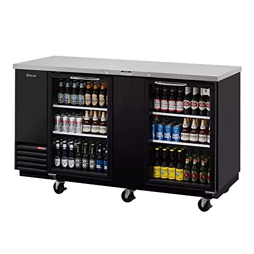23cf Back Bar Cooler Black Vinyl Exterior With Glass Doors