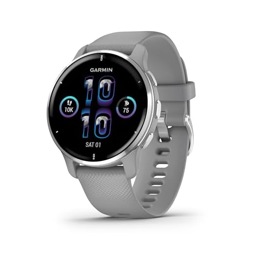 Garmin Venu 2 PLUS (45 mm), AMOLED GPS Smartwatch with All-day Advanced Health and Fitness Features, Voice Functionality, Music Storage, Wellness Smartwatch with up to 9 days battery life, Powder Grey