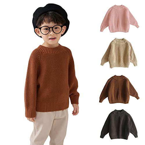 Toddler Kids Baby Warm Knit Sweater Xmas Plain Long Sleeve Knitted Pullover Knitwear for Boys Girls Fall Winter2