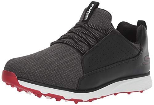 Skechers Men's Mojo Waterproof Golf Shoe, Black/red, 10 W US