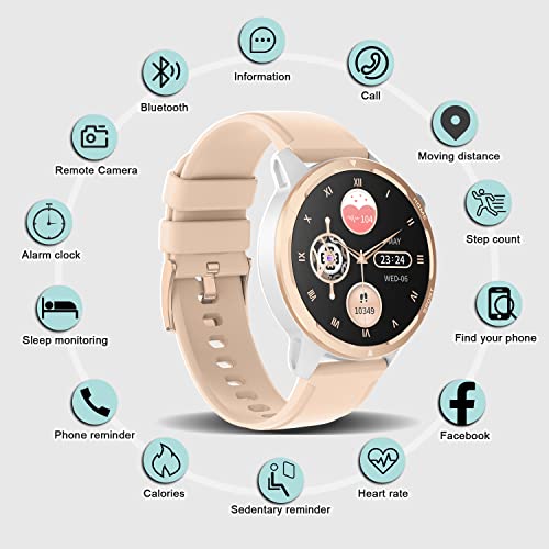 Naudug Smart Watch For Men Women ,Phone Call(Make & Answer) Smartwatch,Ip68 Waterproof,Fitness Tracker, Pedometer,Message Notification,Music Player,Health Monitor,Compatible With Ios Android Phones #TOP2