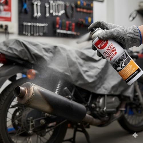 Image of Wesaf Silencer Coating Spray Black For Bike and Car 150ml | Anti-Corrosion | Heat-Resistant Silencer Coating Spray, Prevent Rust and Leak, Diesel wash Resistance