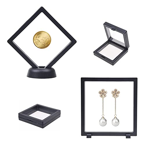 Aoibeely Soporte flotante 3D para monedas, sellos, órdes, marco flotante, color negro Cover