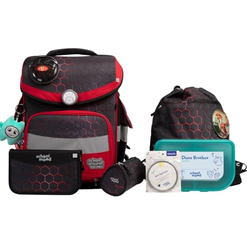 SCHOOL-MOOD Timeless Pro Schulranzenset 7-teilig 23,5L Stauraum, ergonomisches...