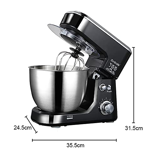 Sinbide 800W Hochwertige Knetmaschine, 6 Geschwindigkeit Multifuntionale Teigmaschine, Rührmaschine mit 4L… – Bild 8