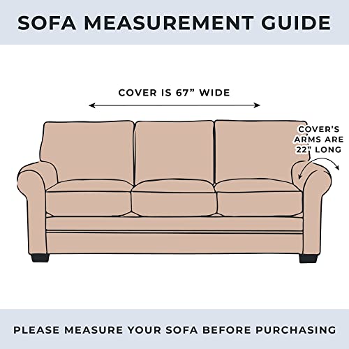 Great Bay Home Patchwork Scalloped Printed Furniture Protector. Stain Resistant Couch Cover. (Sofa, Navy) #TOP1