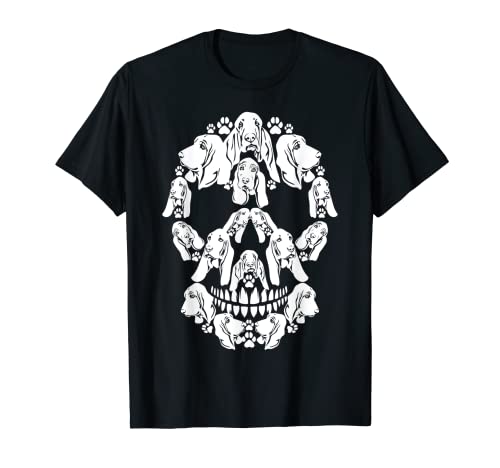 Cráneo Basset Hound Skeleton Halloween Disfraz de miedo Camiseta