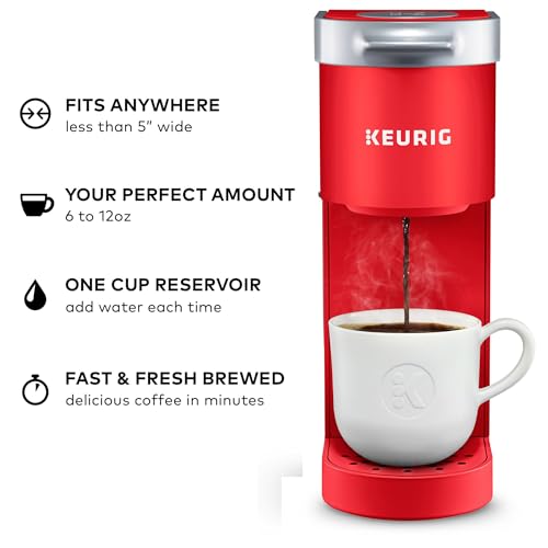 Image of Keurig K-Mini Single Serve K-Cup Pod Coffee Maker, Poppy Red