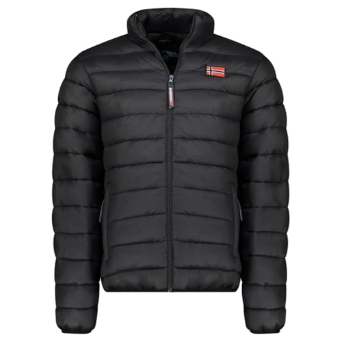 Geographical Norway Amigoclerc Men Basic Noir Xl - Doudoune Chaude Matelassee Homme Automne Hiver - Veste Manteau Chaud - Blouson Coupe Vent Manches Longues Rembourrage...