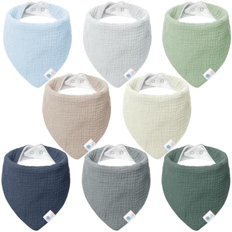 lulumoon Sabberlätzchen Baby Musselin Dreieckstuch Baby für Junge und Mädchen